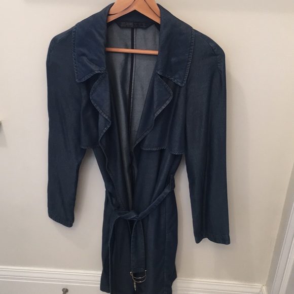 Zara Jackets & Coats Zara Denim Trench Coat Poshmark